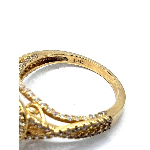 14K Solid Gold Ring for women CZ size 6.5 - Picture 5 of 9